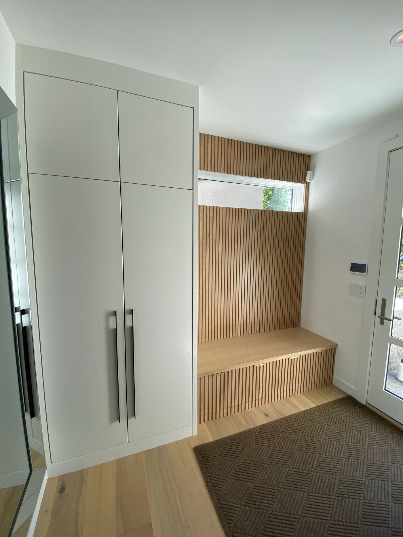 Oak bench and paneling